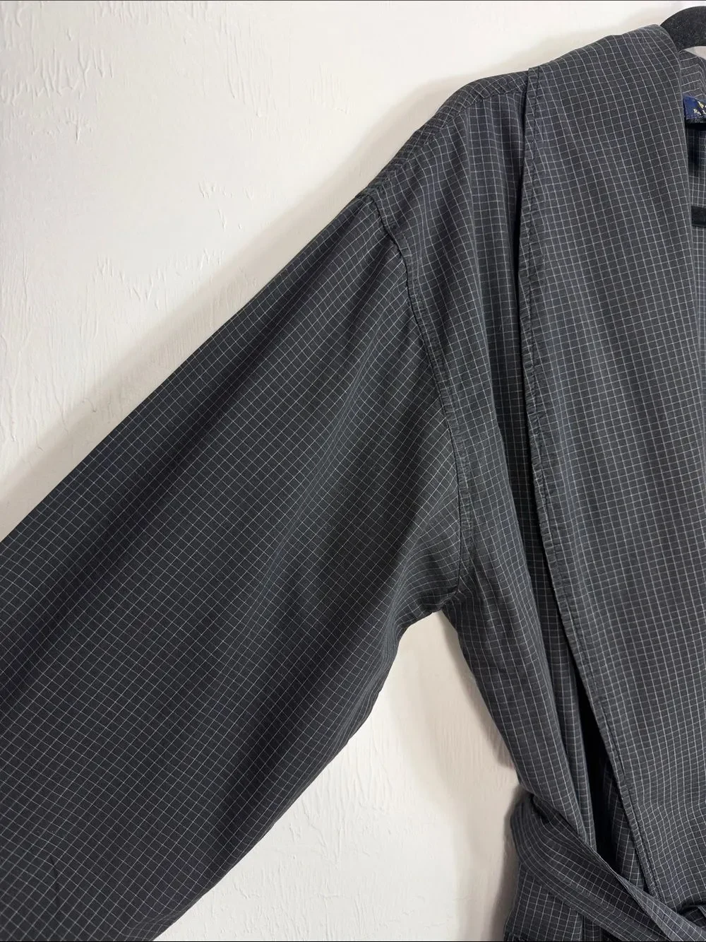 Polo Ralph Lauren Cotton Robe Black Windowpane Plaid Belted Size S/M